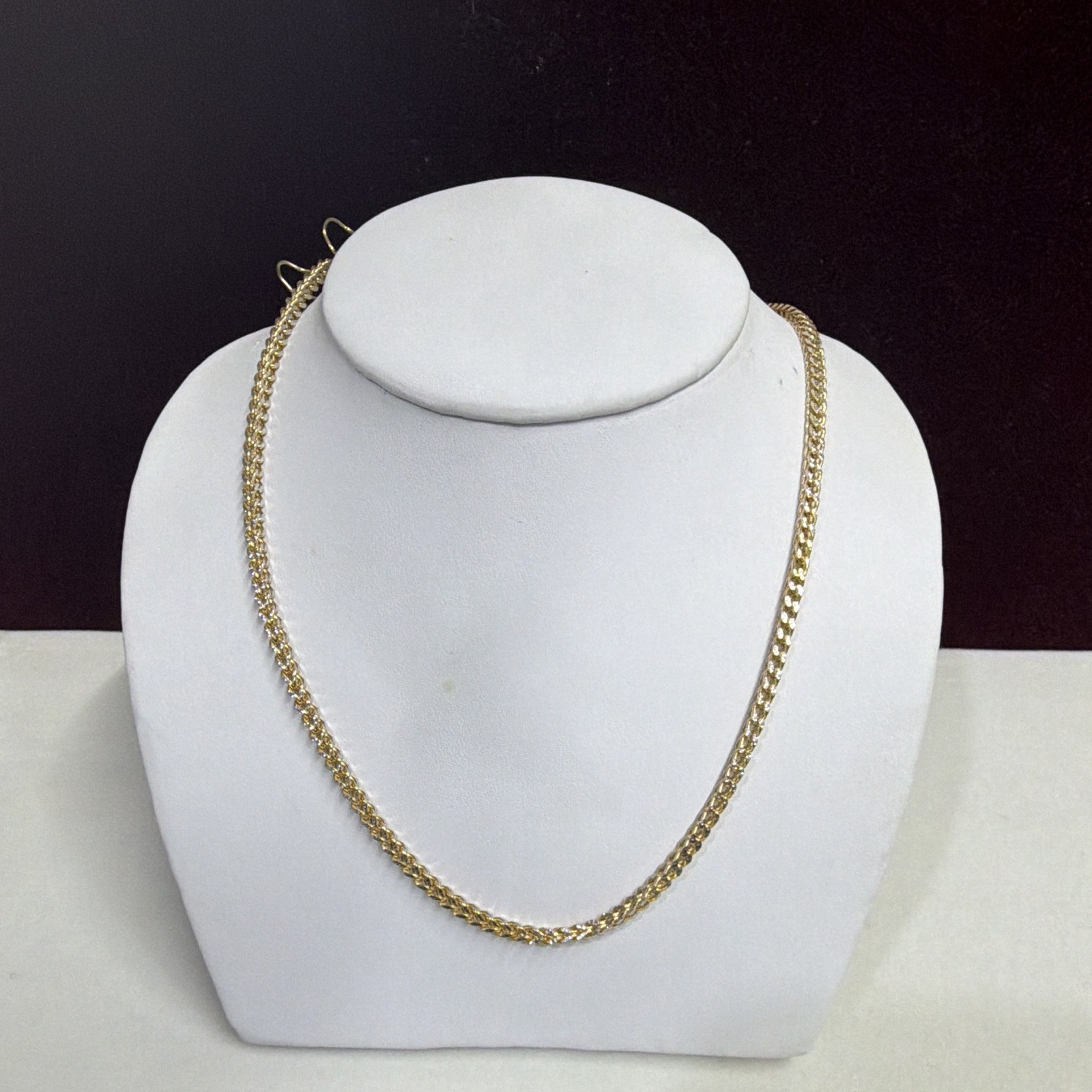 10K Two Tone Gold Franco Chain, Lobster Clasp, 17 in, 2.81 mm, 7.8 grams