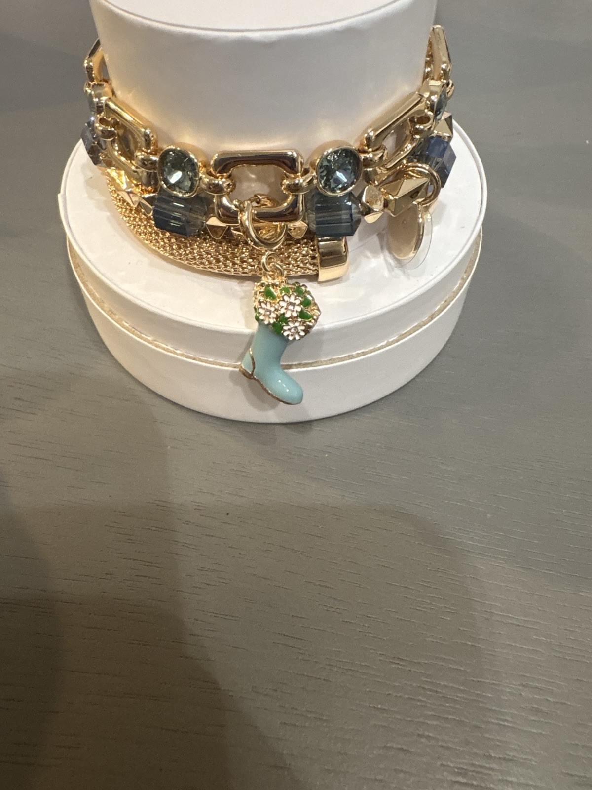 ST14098 Blooming In Grace Lab Created Stones Gold Plating Removable Charms