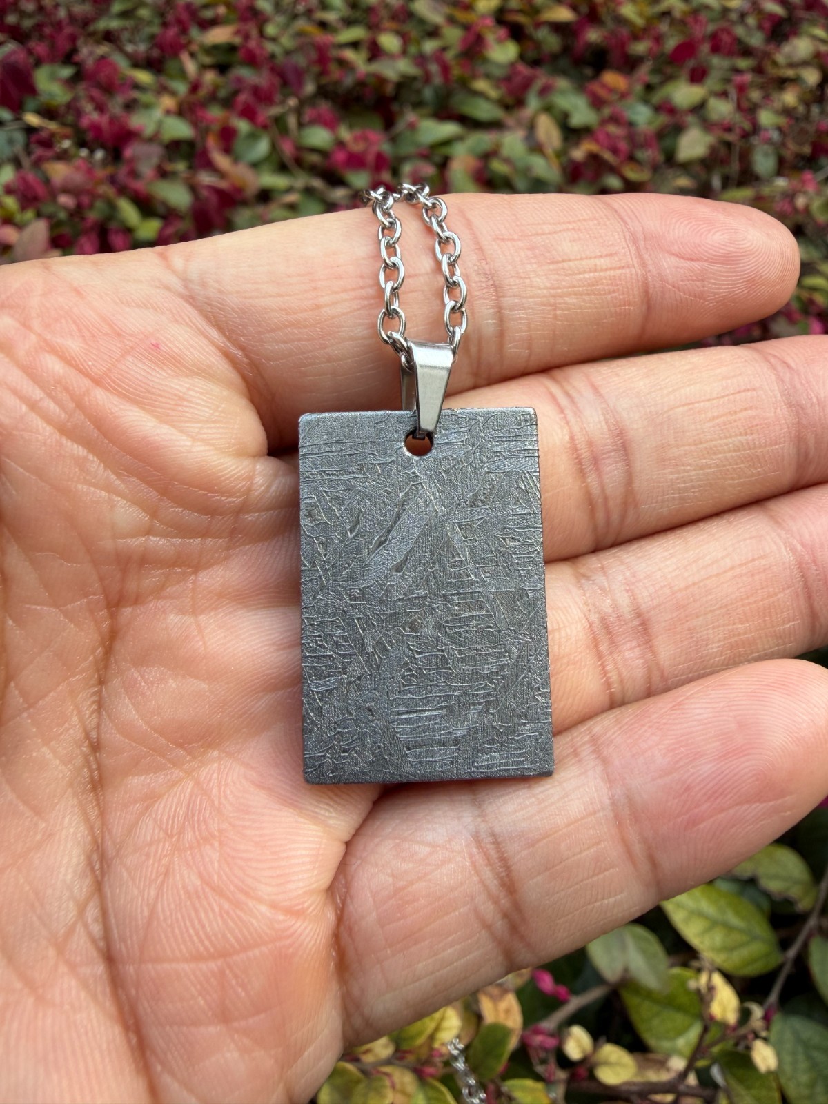 Genuine Solid Meteorite Pendant Natural Space Stone Amulet Necklace Gift