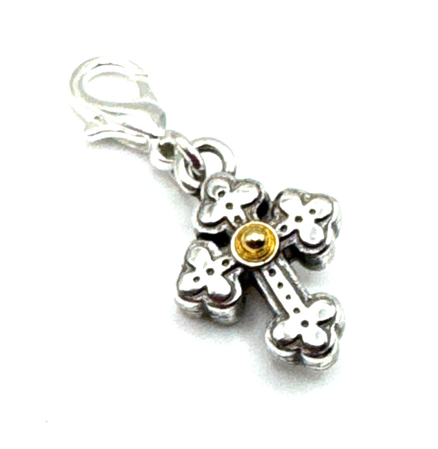 Brighton Eternity Faithful Cross Religious Faith Gold & Silver Clip Charm