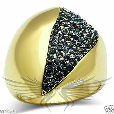 Elegant Micropaved Top Grade Crystal Cocktail Fashion Ring 5 6 7 8 9 10 Gl324