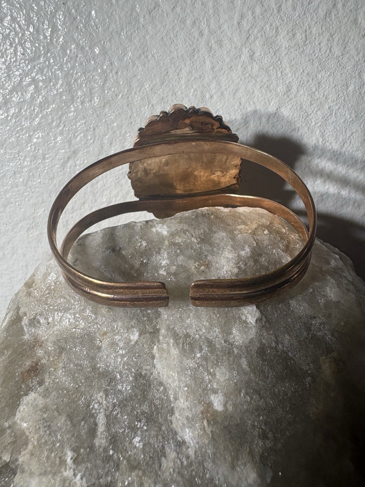 Copper Adjustable Cuff Bracelet With Genuine Wild Horse