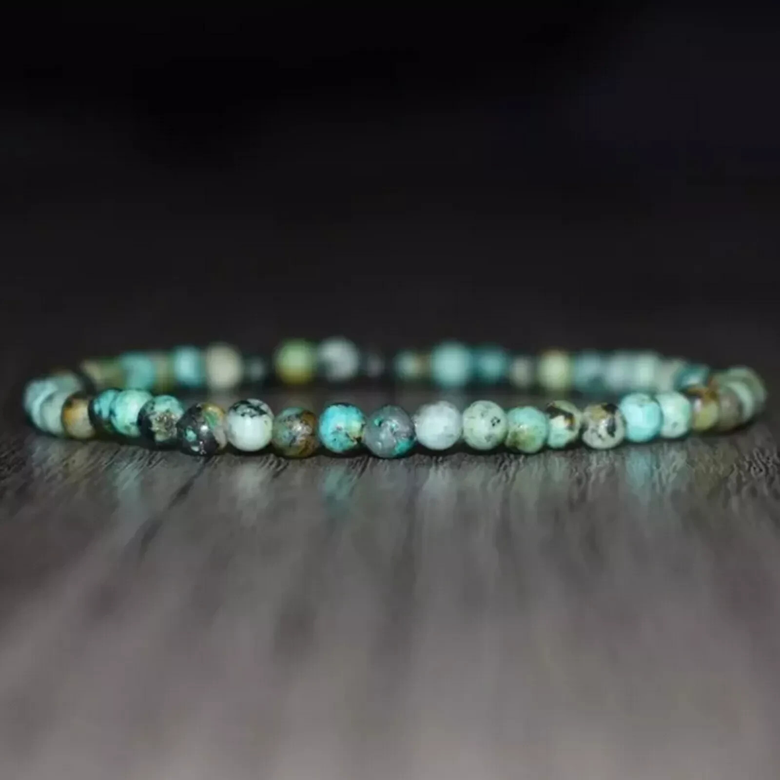 2025HOT Handmade 4mm African Turquoise Beads Bracelet Gift For Women Mother’Day