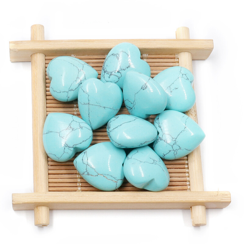 Natural Stone Heart Charms Healing Reiki Mix Beads for Jewelry making no hole