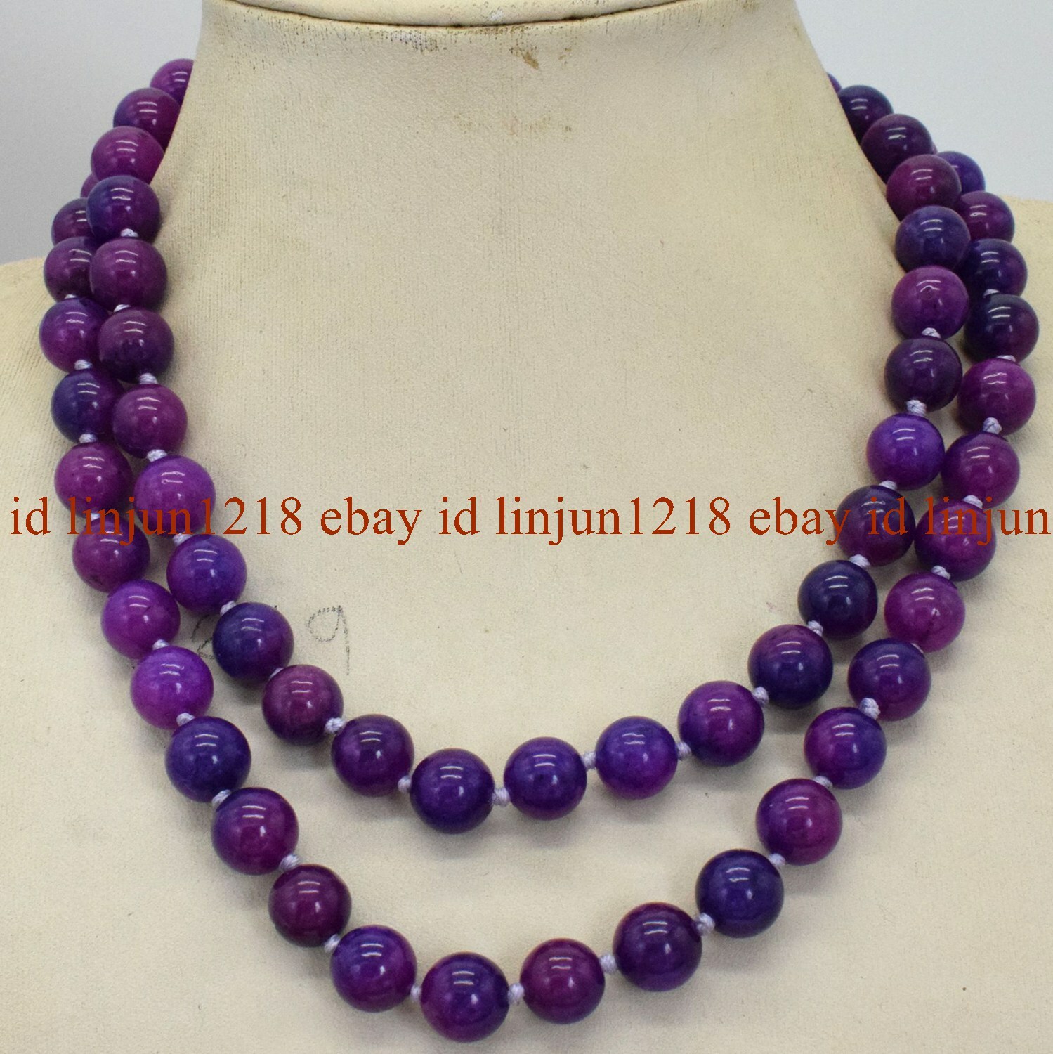 Natural 6/8/10/12mm Purple Sugilite Round Gemstone Beads Necklace 36″