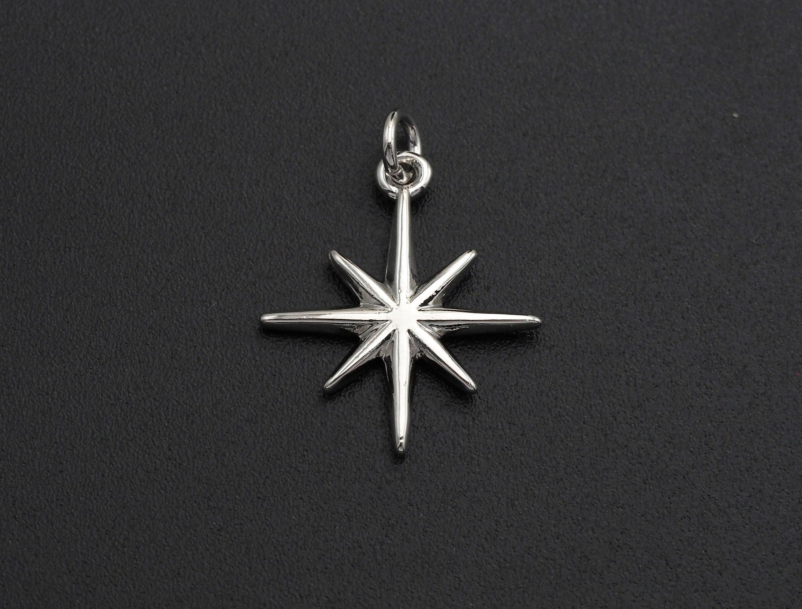 North Star Shaped Pendant/Charm, North Star Cubic Zirconia Pendant