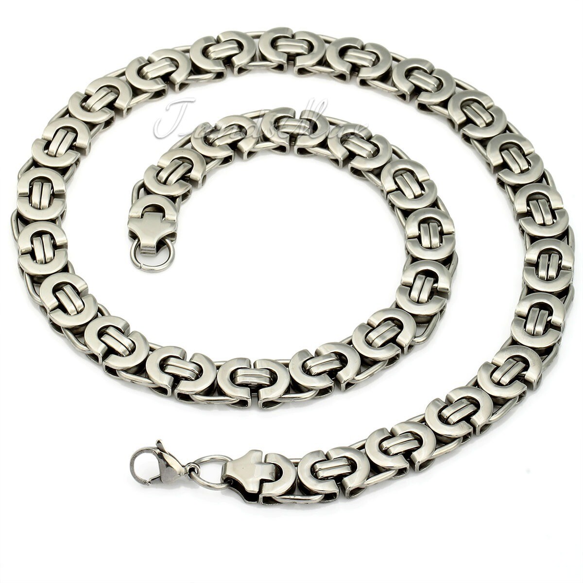 6/8/11mm Silver/Gold Plated Stainless Steel FLAT BYZANTINE Chain Necklace 18-36″