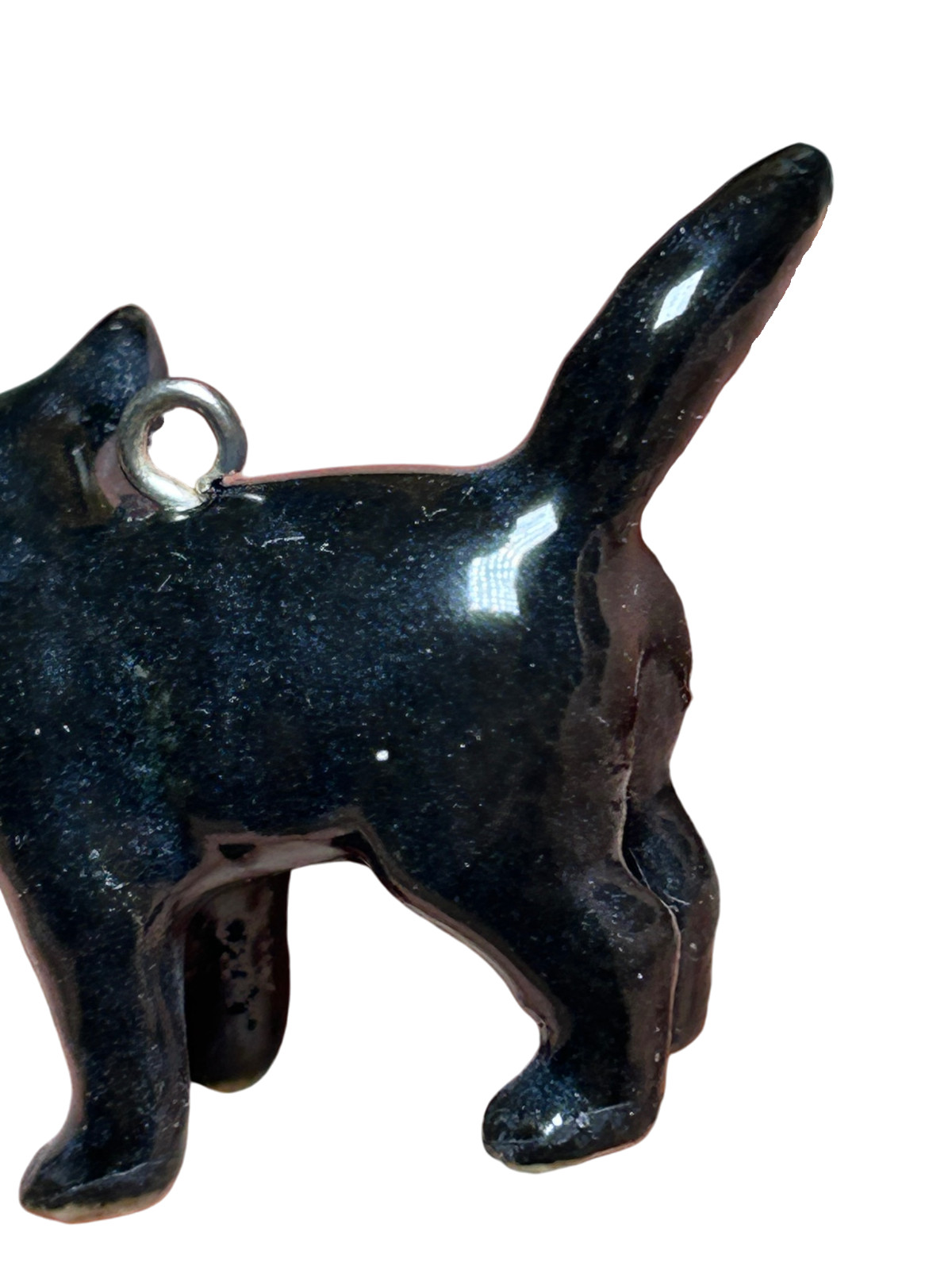 Little Critterz Jewelry – Black Cat Necklace – Pendant Porcelain Jewelry Vintage