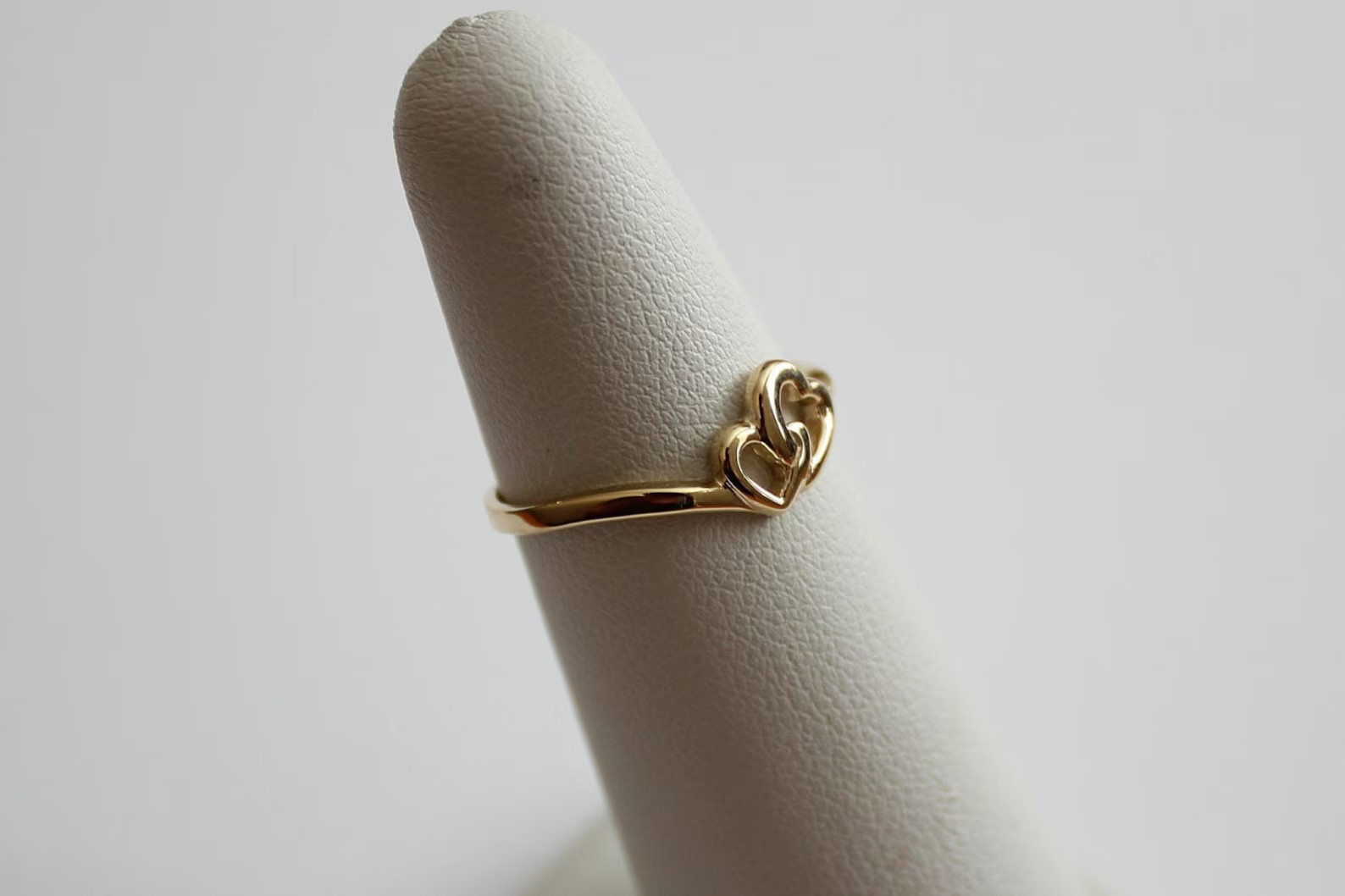 Double hearts ring gold plated 925 silver ring gold ring Gift for Love