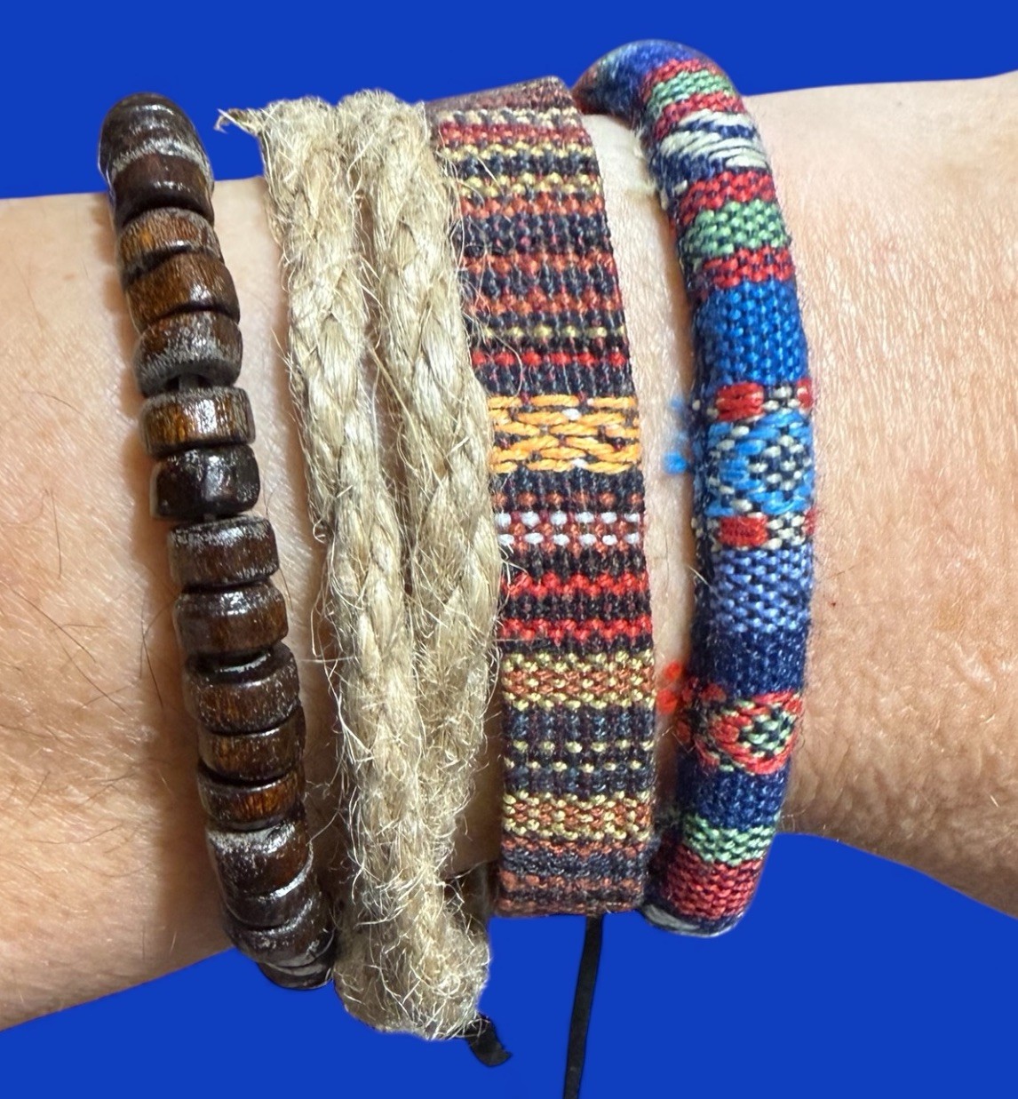 Boho Bracelets – Mixed 4 Piece Set – Adjustable Stackable