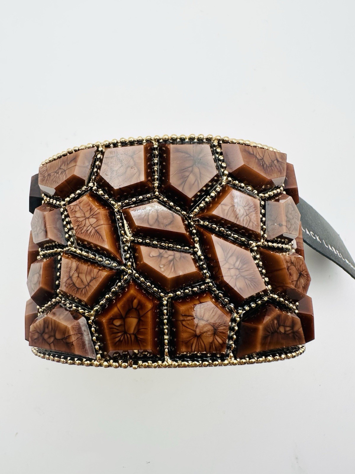 Chico’s Acrylic Statement Bangle Bracelet Black Label