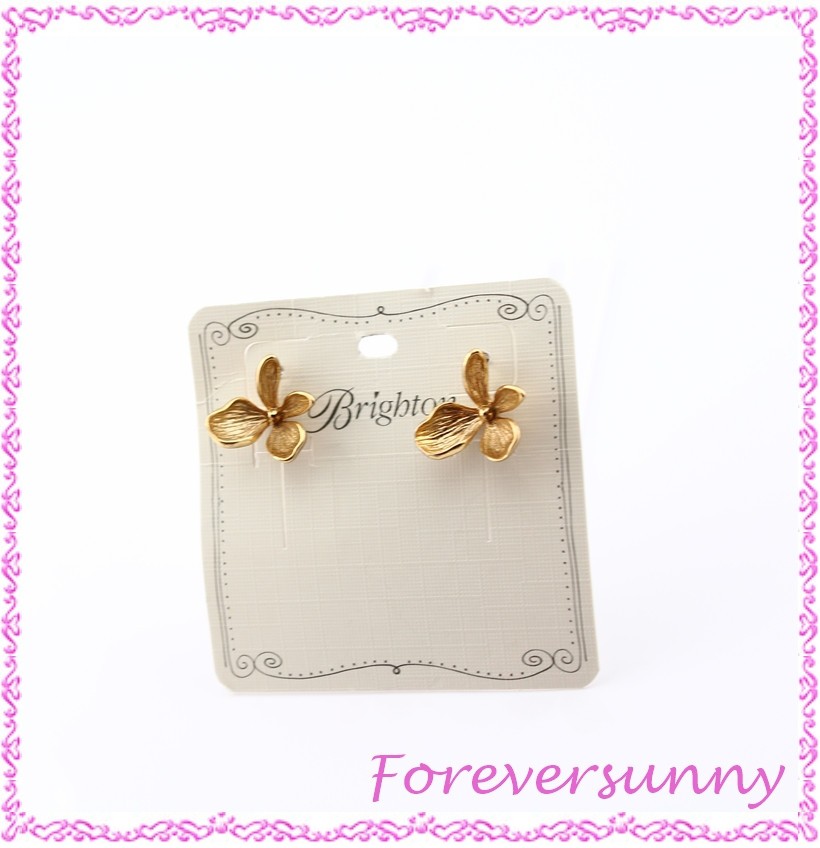 Brighton Everbloom Flower Brushed Gold Post Earrings READ DESCRIPTION