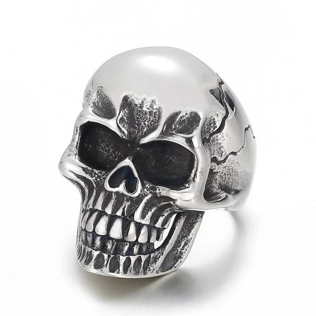 Stainless Steel Biker Punk Skull Ring Size 7-12