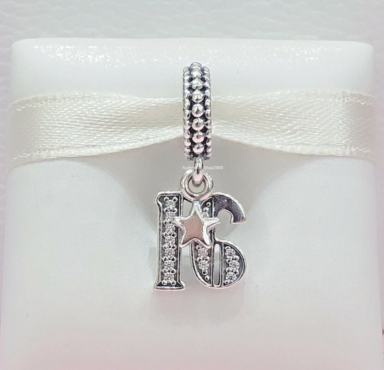 NEW Authentic PANDORA 925 Happy Sweet 16th Celebration Charm Pendant 797261CZ