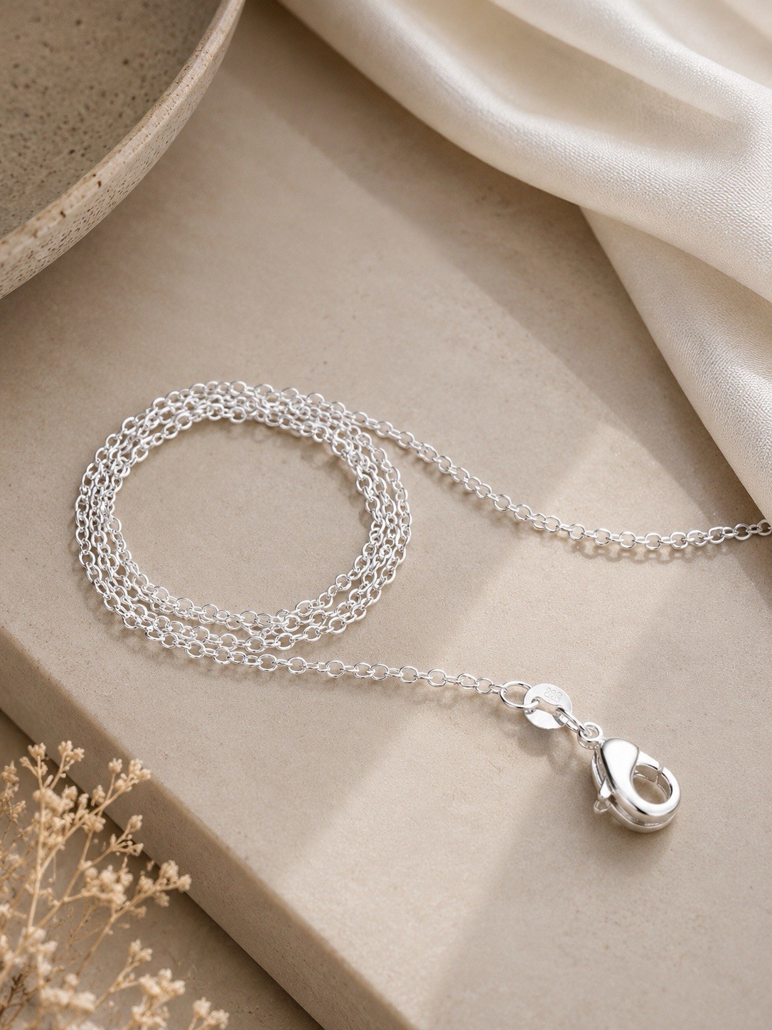 NEW 925 Silver Plated Rolo Cable Chain Link 18” Necklace