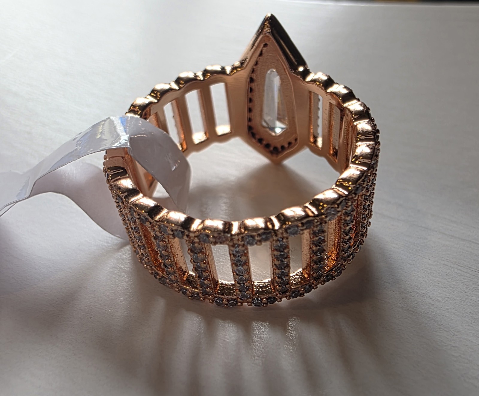 Velvet Ambush RG88717 Rose Gold Hematite Plated Cocktail Cubic Zirconia Ring Si…