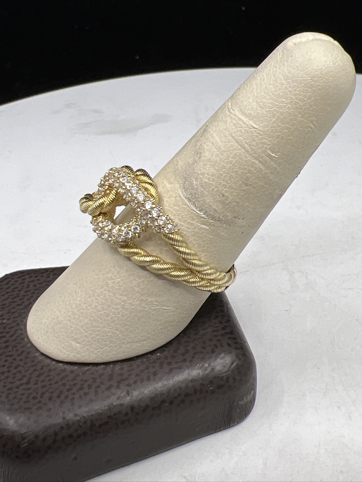 Judith Ripka 1.10 Bella Luce Diamond Simulated CZ Gold Clad Ring Sterling Silver