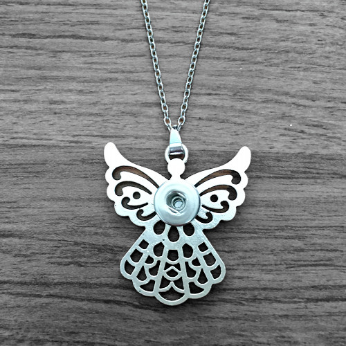 Mini Snap Jewelry Necklace Christmas Angel fits 18-20mm Ginger Petite Charms 20″
