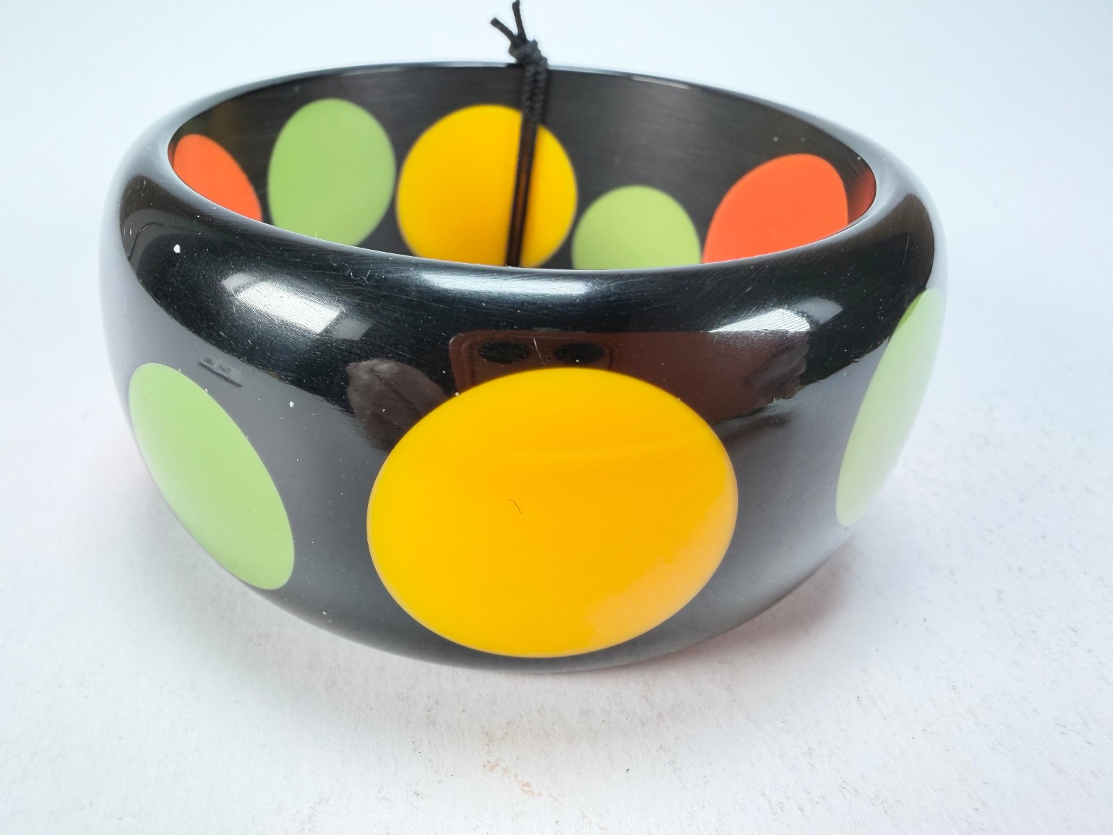 Marion Godart – BSX “Motif à Pois” Black & Mix Colours Solid Round 3.4cm Bangle
