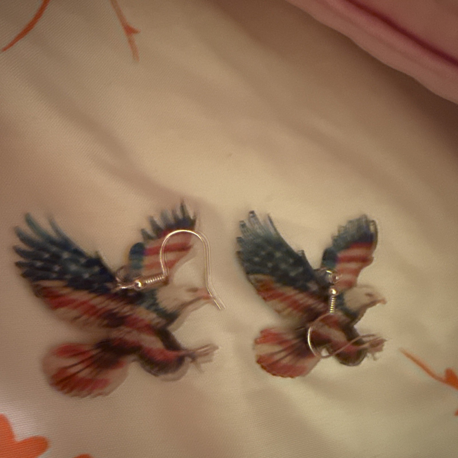 Patriotic Eagle Dangle Earrings With Stars And stripes