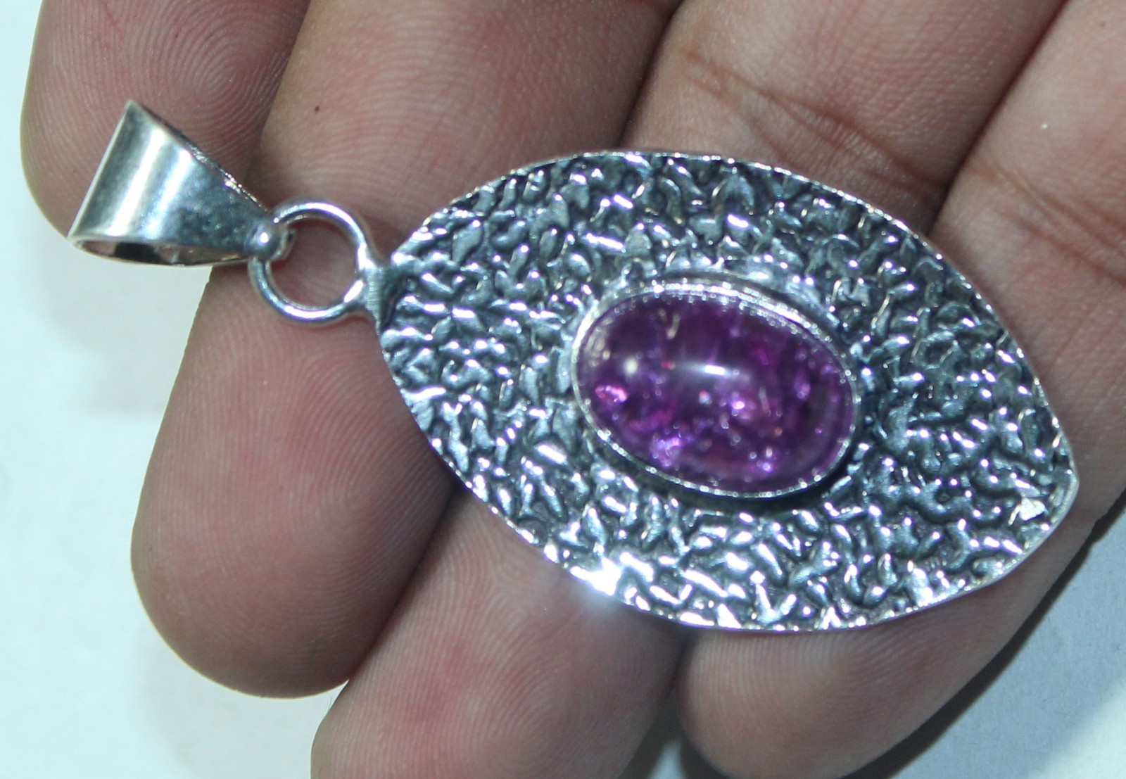 Hydro Amethyst Oval Shape Handmade Gemstone Pendant Jewelry Pendant Size 1.5 Inc