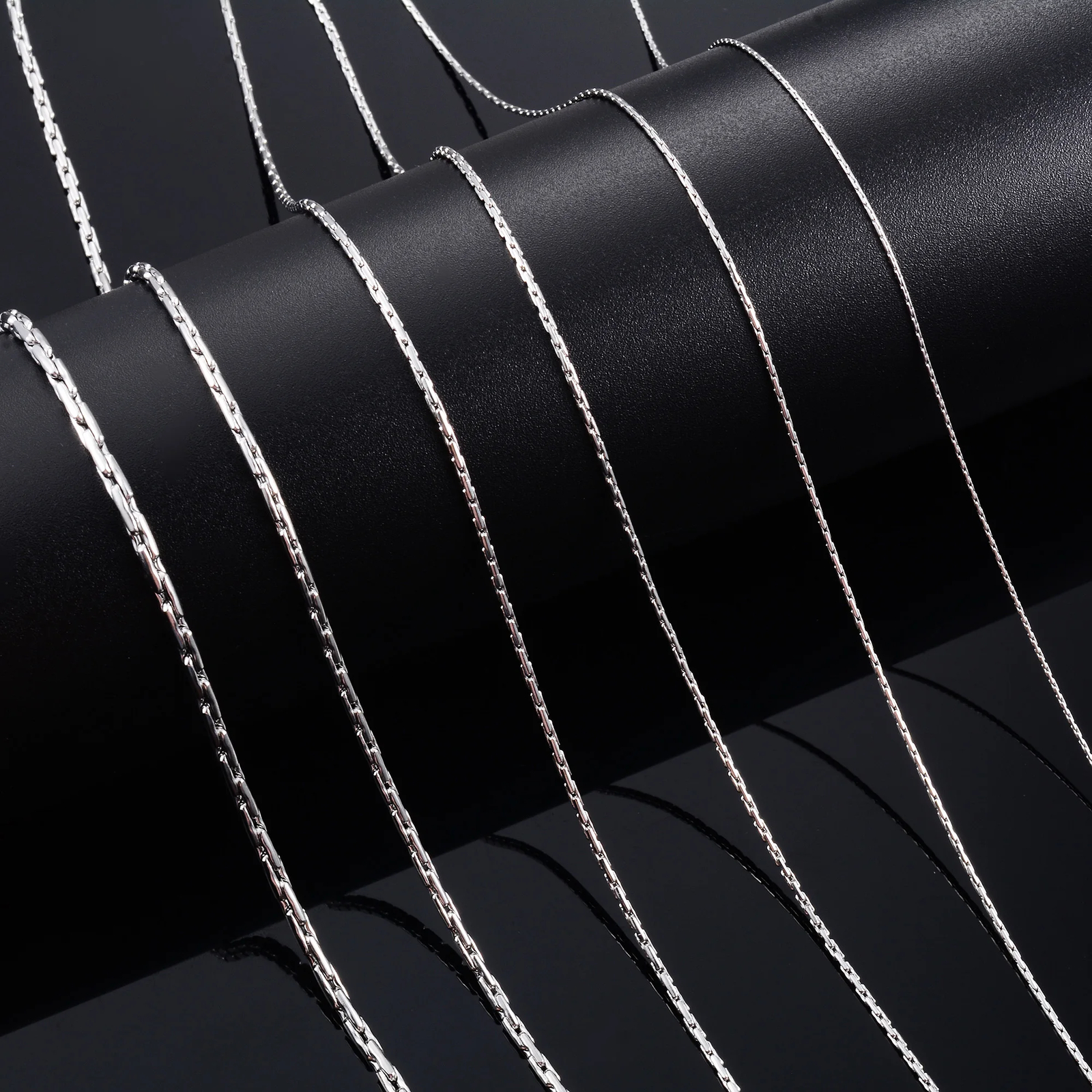 Thin Silver Necklace Link Cable Chain for Women | 316L Stainless Steel Jewelry