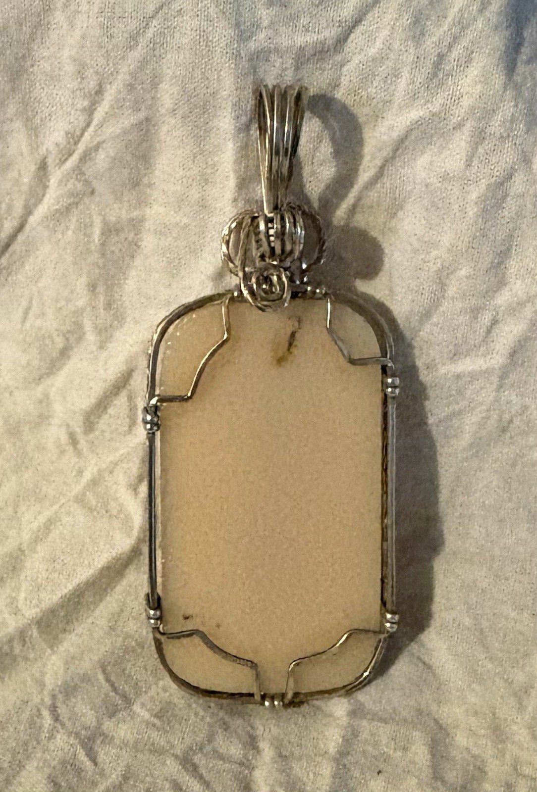 Sterling Silver Artisan Fused Glass Pendant | Handmade Wire Wrapped Stone