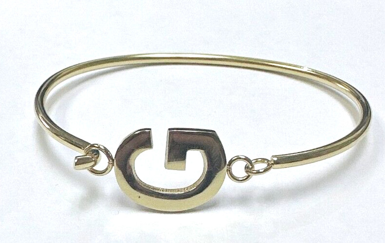 QVC Steel by Design Block Initial G Bangle Bracelet 7-1/4″