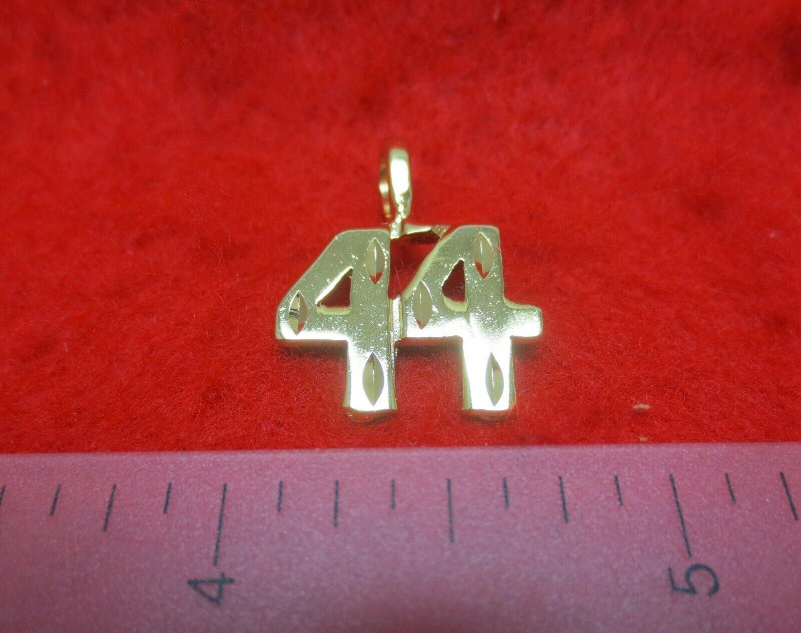 14KT GOLDPLATED NUMBER “44” DIAMOND CUT CHARM