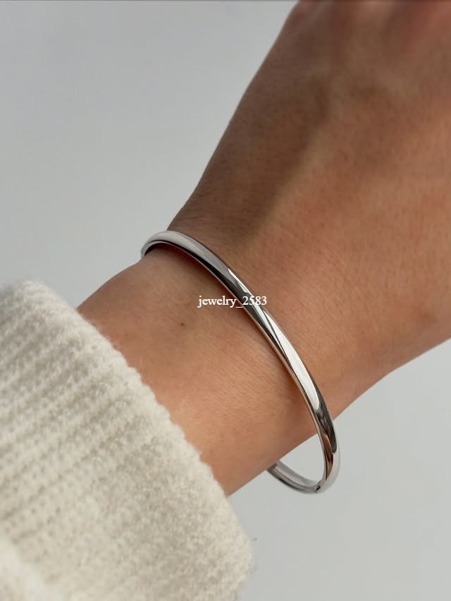 Valentine Special! Womens Solid Metal 7.5 Inches Bracelet 925 Silver Gift Stud