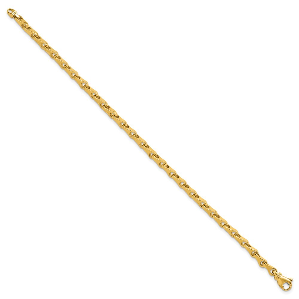 14K Yellow Gold Polished Solid 4.3mm Fancy Link Chain Bracelet 7.5″