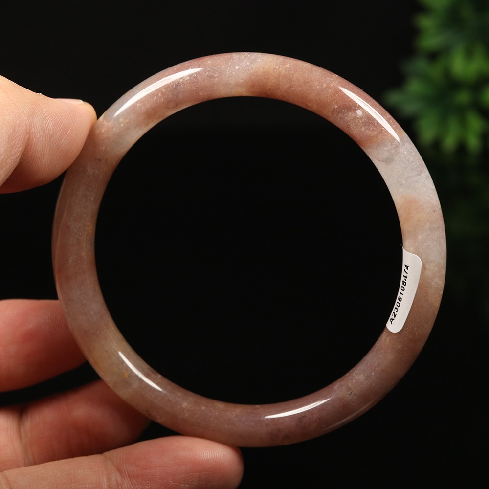 62mm Certified Grade A 100% Natural Lavender Purple Jade Bangle Bracelet 17001