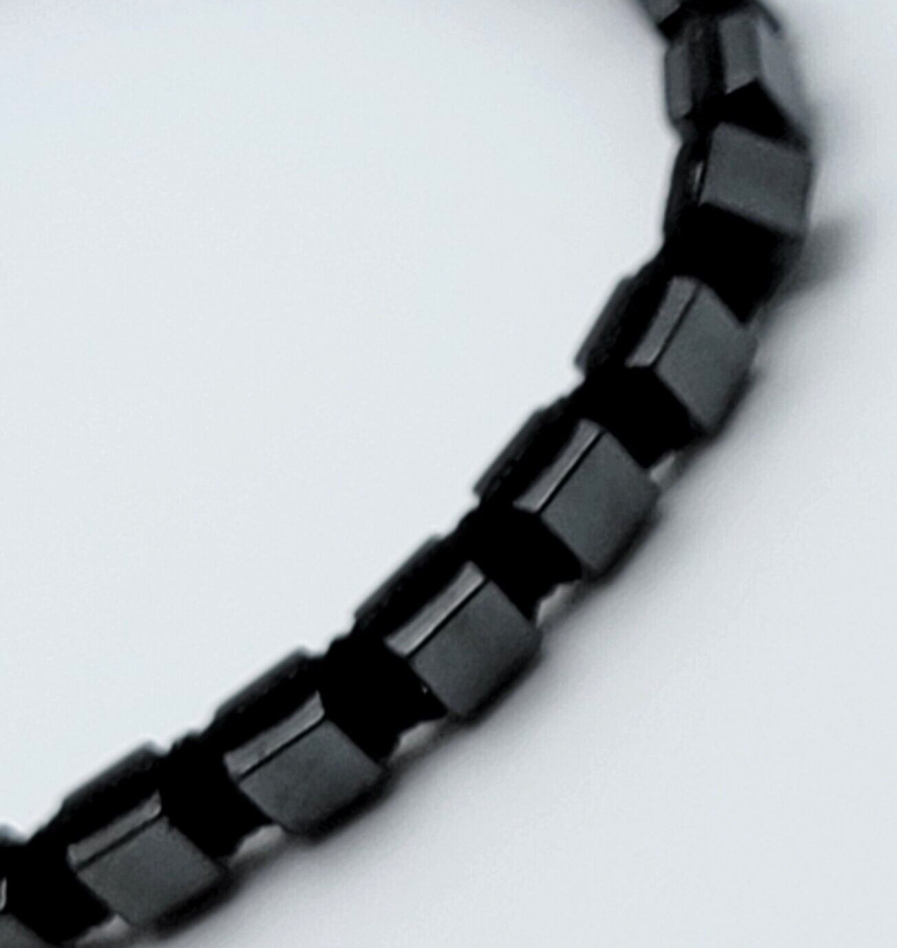Gray Hematite Square Bead Cord Bracelet 6.5-10.5 In Slider Sizable Unisex Adults
