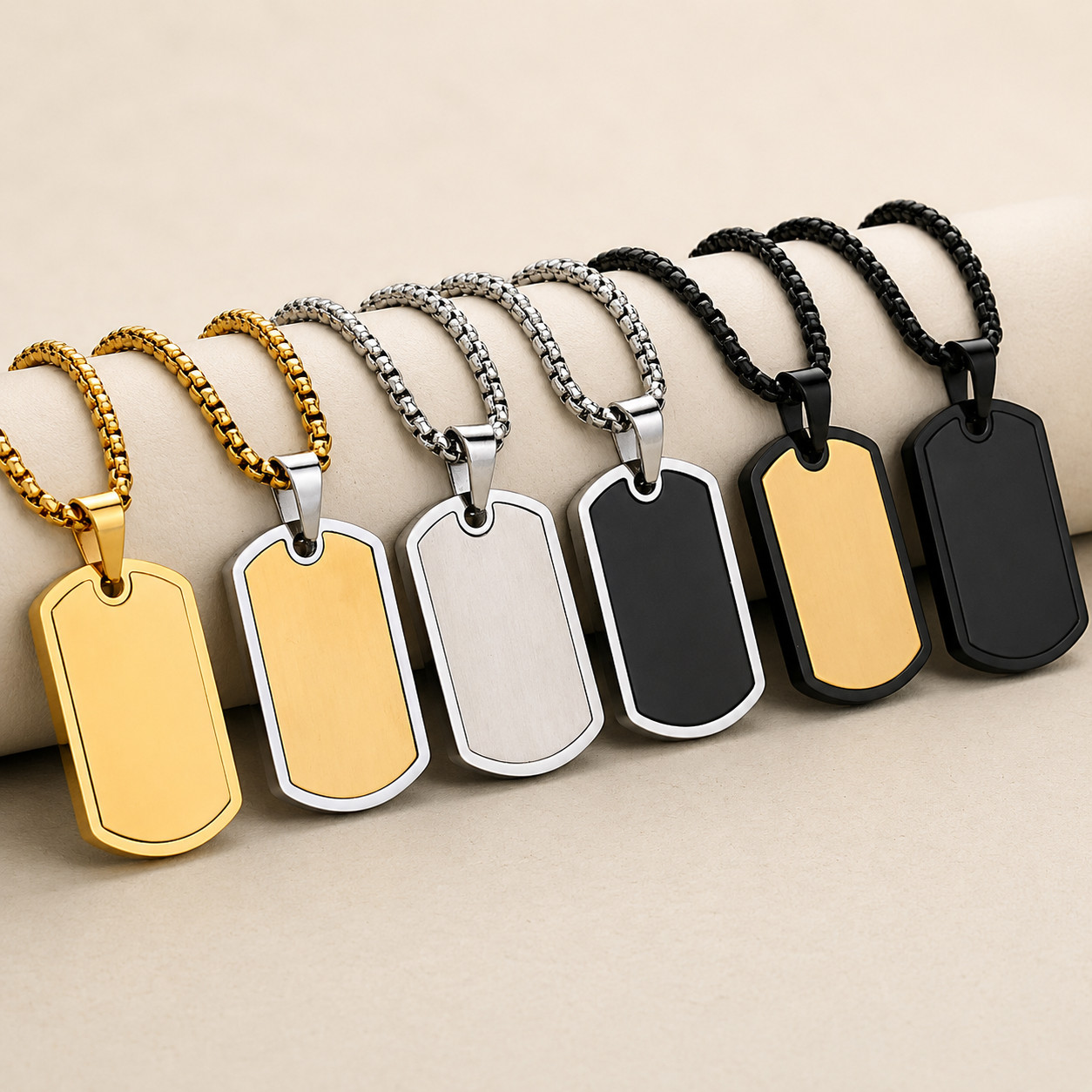 Stainless Steel Dogtag Pendant Necklace 316L High Quality 24in Chain included