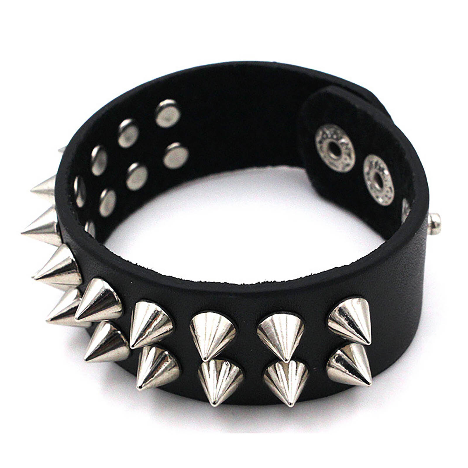 Unisex Adults Wristband Sexy Rock Cuff Durable Bracelet Button Closure Vintage