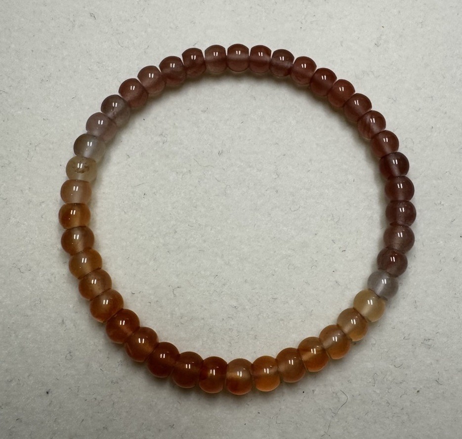 AAA 5.5mm straight cut ice beads nanhong agate Bracelet new in box 7” freeship