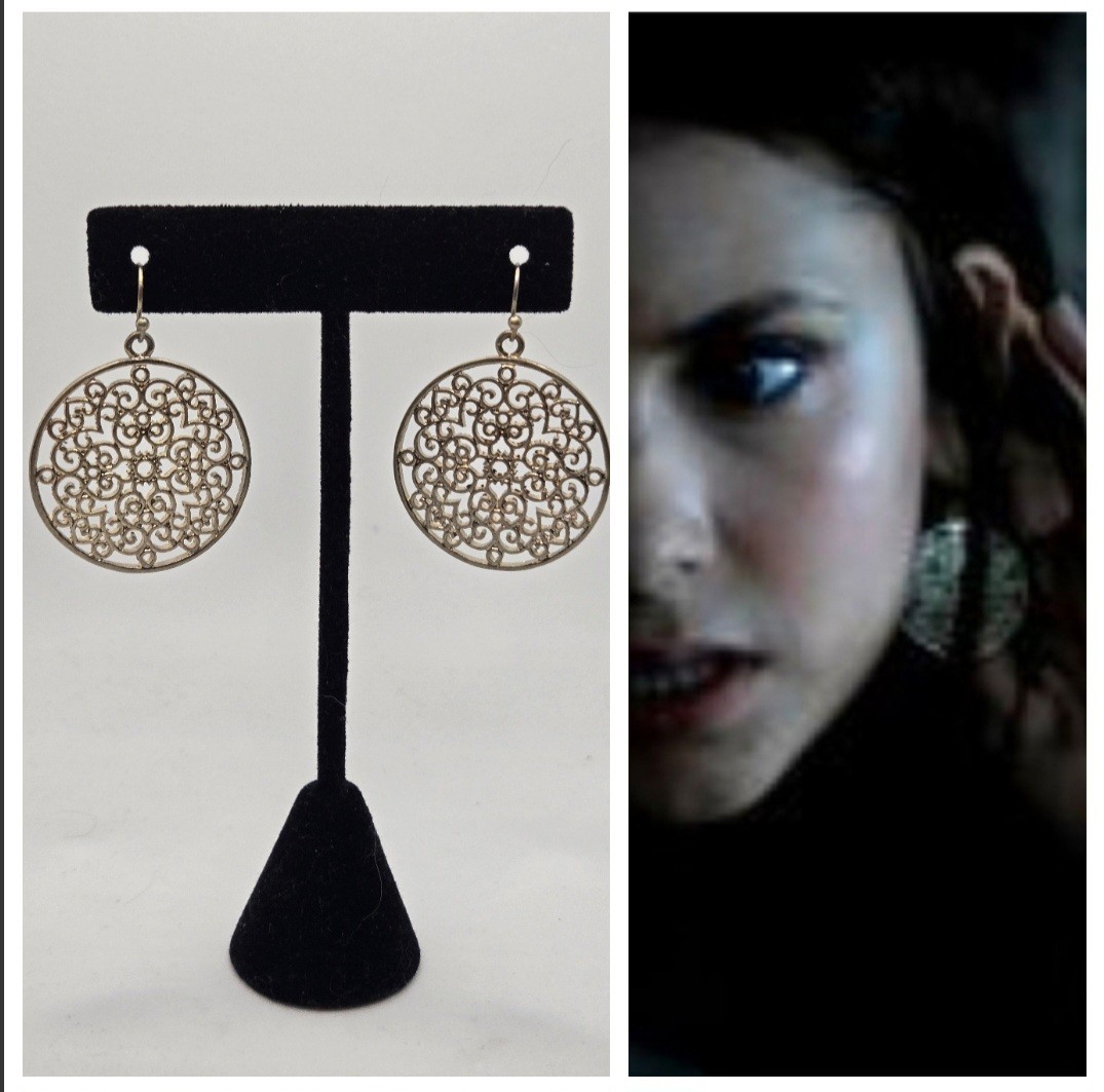 ASO Elena Gilbert SA American Eagle Gold Filigree Earrings