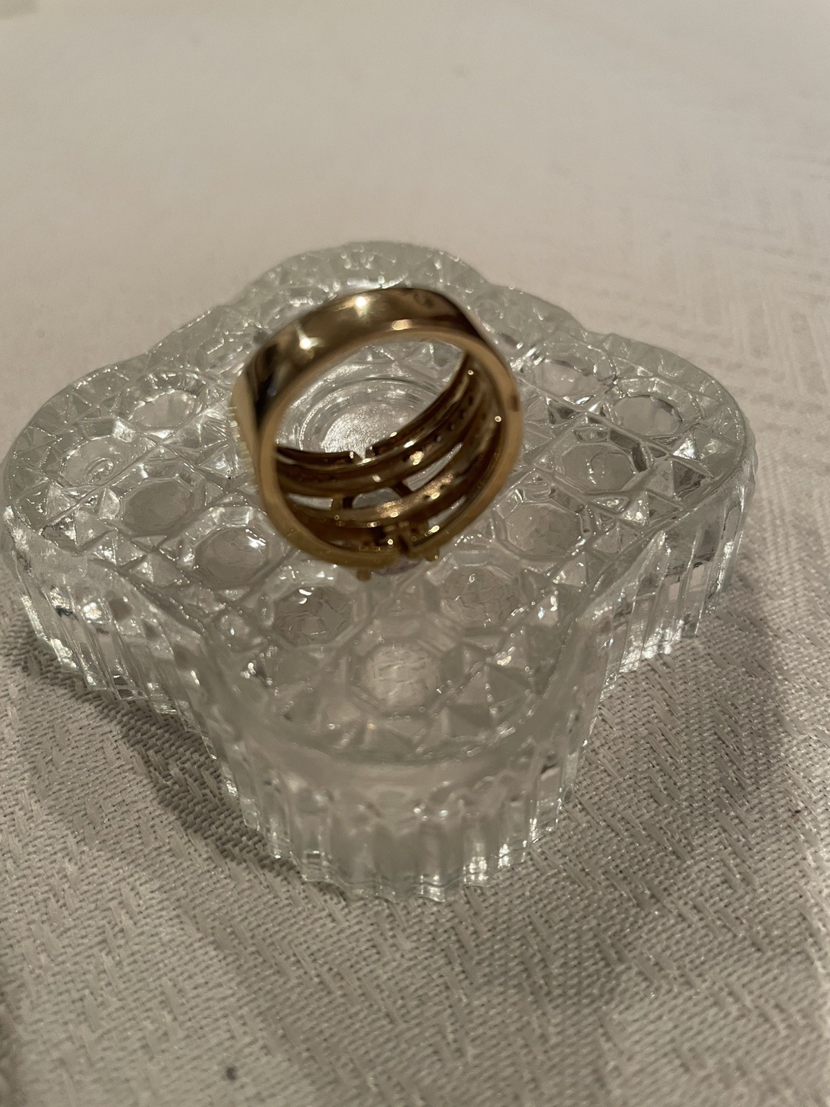 CZ Sterling Silver 925 Band Ring Oval Center Stone Vietnam 1/2” Wide Sz 7