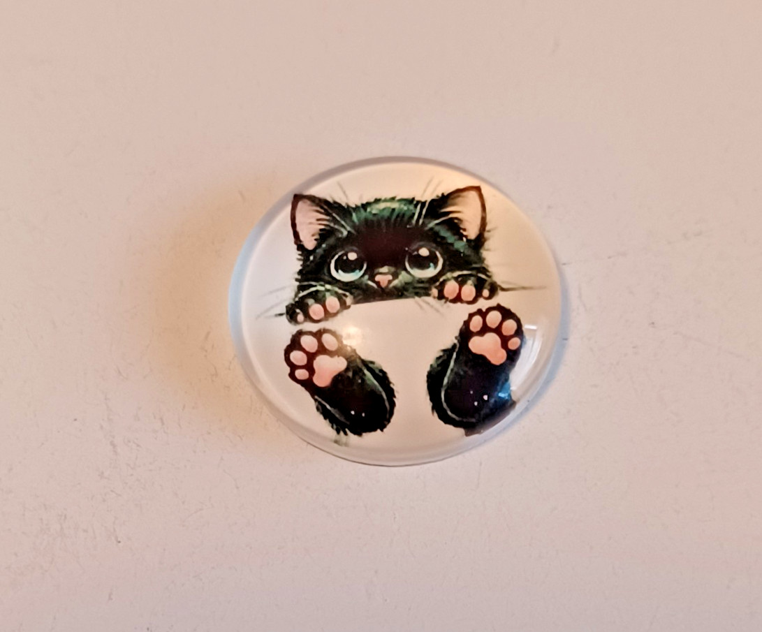 18mm black cats snap button charms