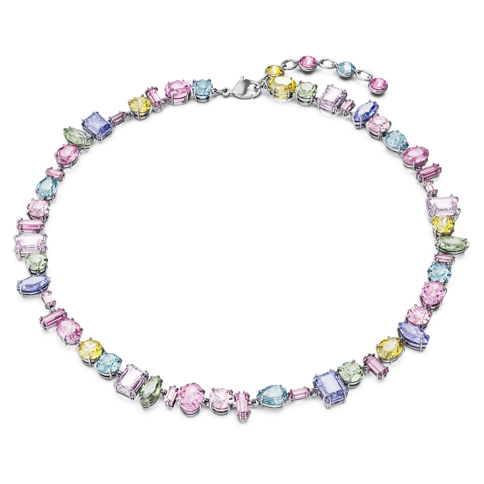 Swarovski Gema Necklace, Mixed Cuts, Multicolored, Rhodium Plated 5656397