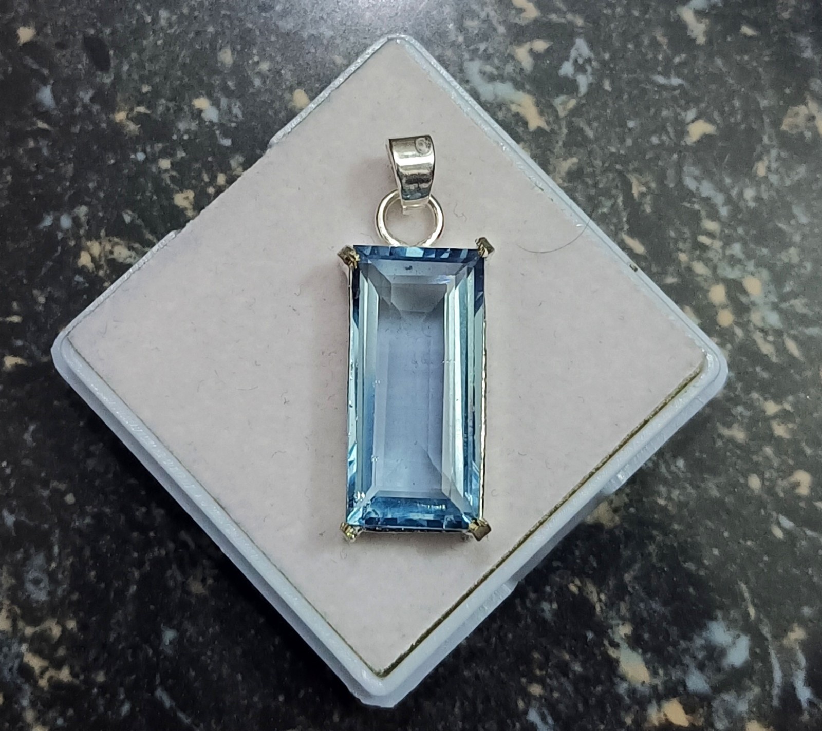 Luxury Santa Maria Blue Aquamarine Pendant 26 Ct Certified 925 Silver
