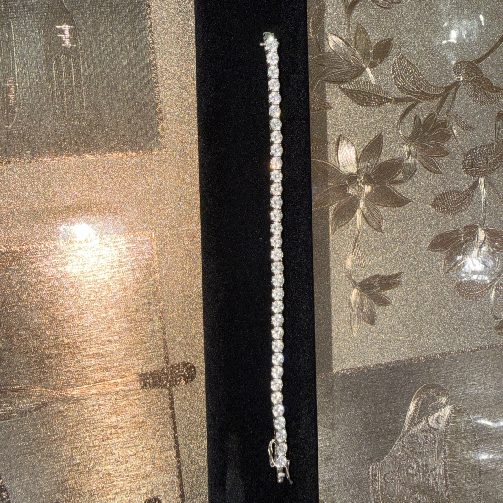 925 Silver CZ Stones On A Tennis Bracelet 7 Inches, 15 Grams