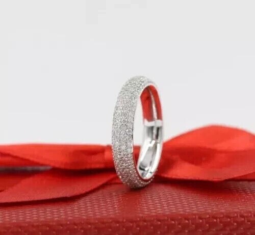 Round Cut Simulated Diamond Engagement Unisex Ring 14K White Gold Plated