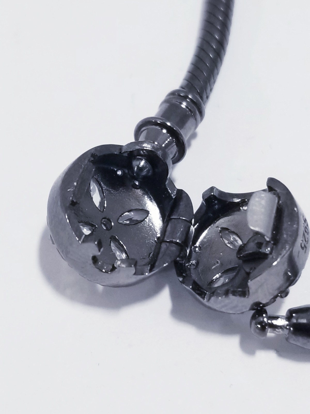 .gnoce Black Four-leaf Clover Bracelet Sterling Silver