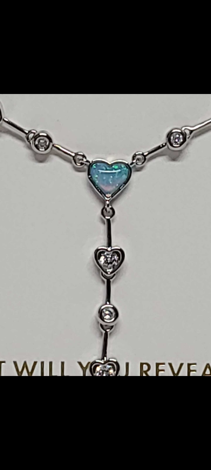Bomb Party Luxe Layers It’s A Beautiful Life Necklace Silver Fire Opal heart