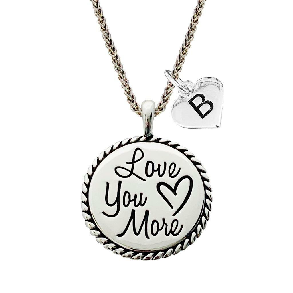 Custom Love You More Silver Necklace & Pendant Jewelry Choose Initial