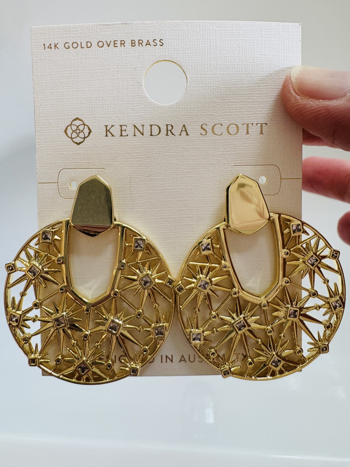 Kendra Scott 14K Gold over Brass Nova Statement Earrings *NWT* (Retired Style)