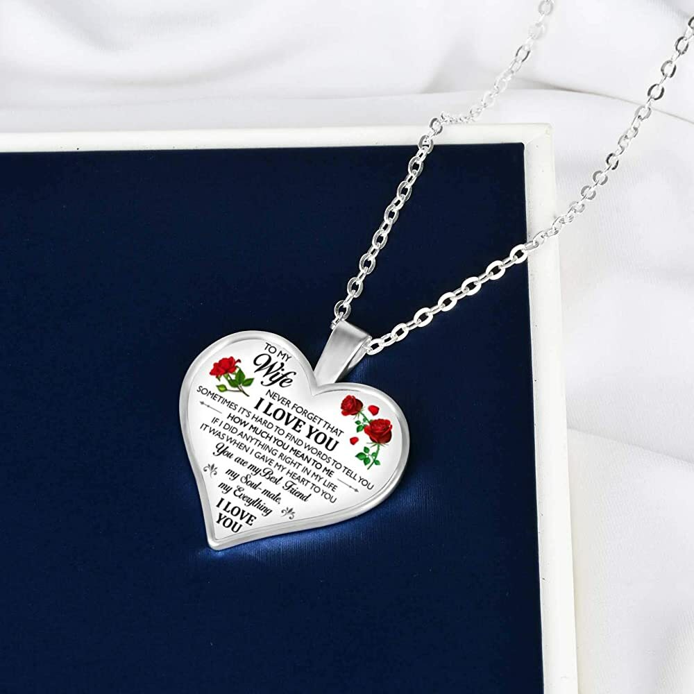 Valentine’s Day Gift For Girlfriend Wife Lover Heart Necklace Romantic Birthday