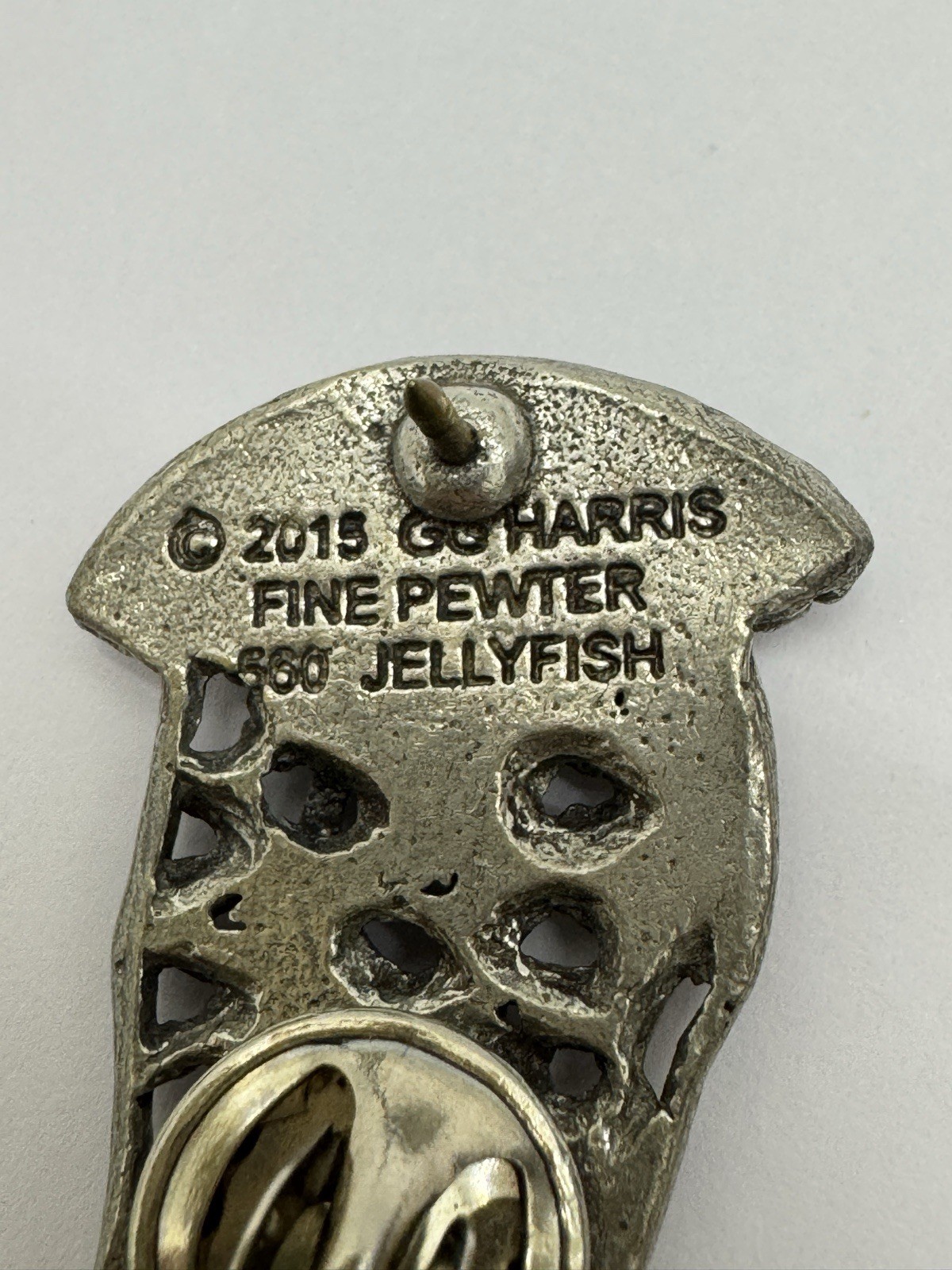 GG Harris Fine Pewter Jellyfish Brooch Pin