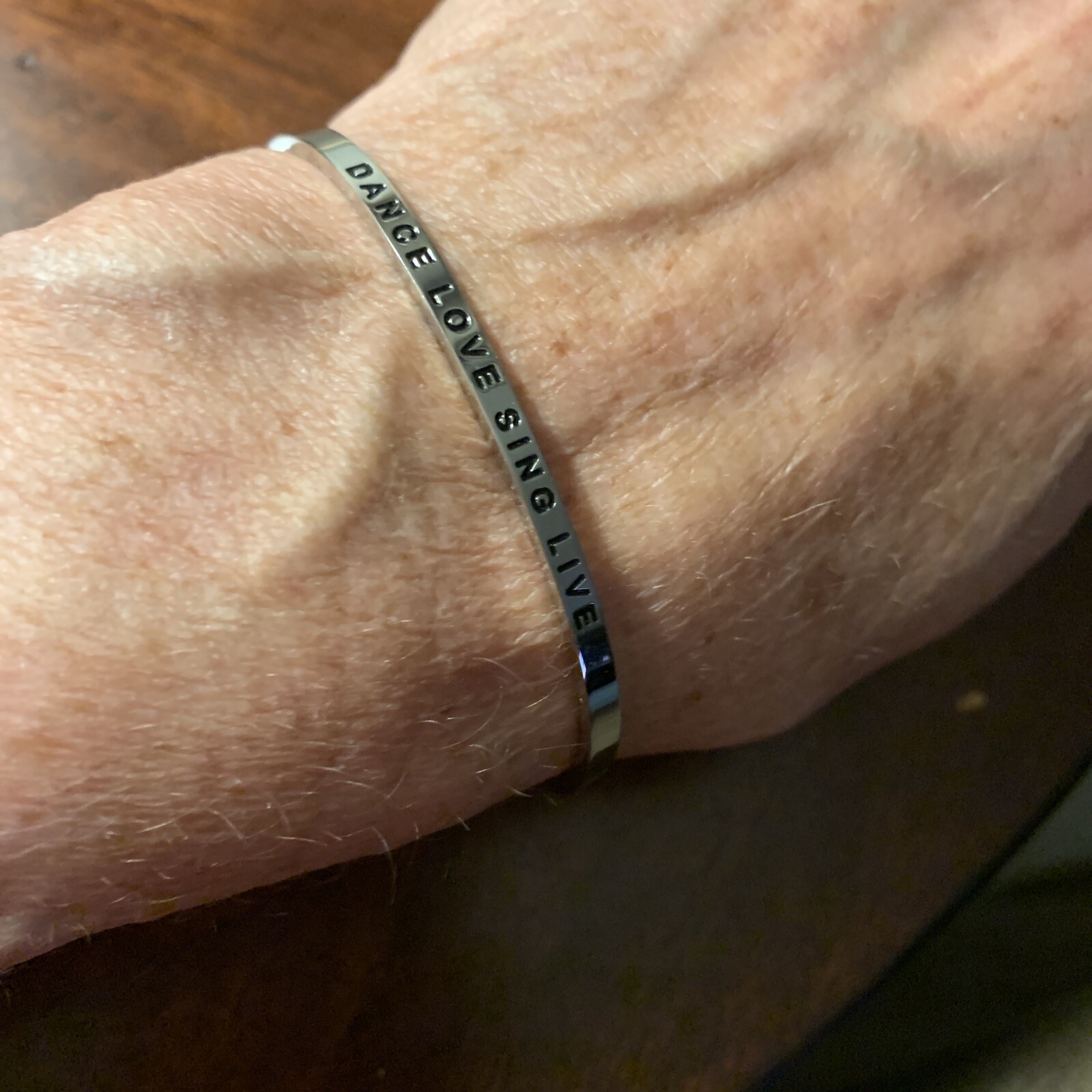 MantraBand Dance Love Sing Live Bangle Cuff Bracelet 7″ adjustable